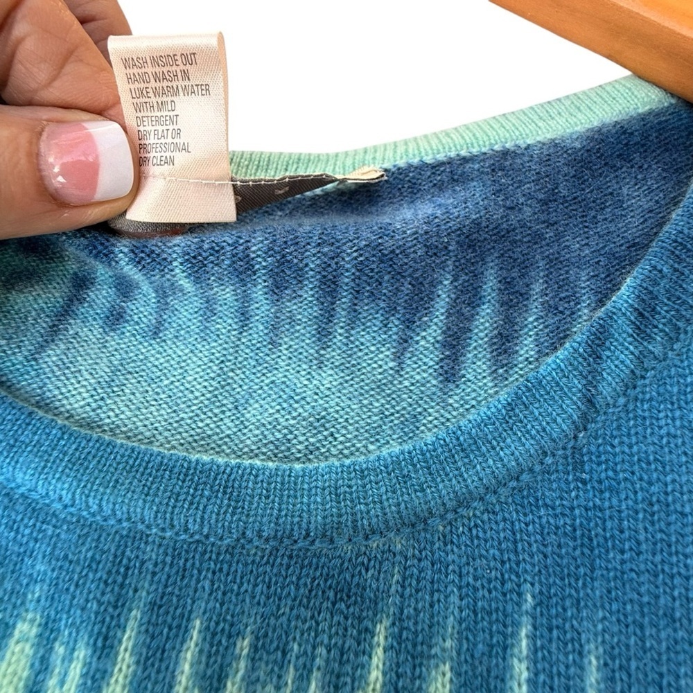 S1 Belford 100% Cashmere Sweater Beautiful Blues SzXL *RARE* - Picture 5 of 8